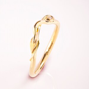 Leaves Diamond Ring, Leaf Wedding Ring, 14K Gold and Diamond Wedding ...