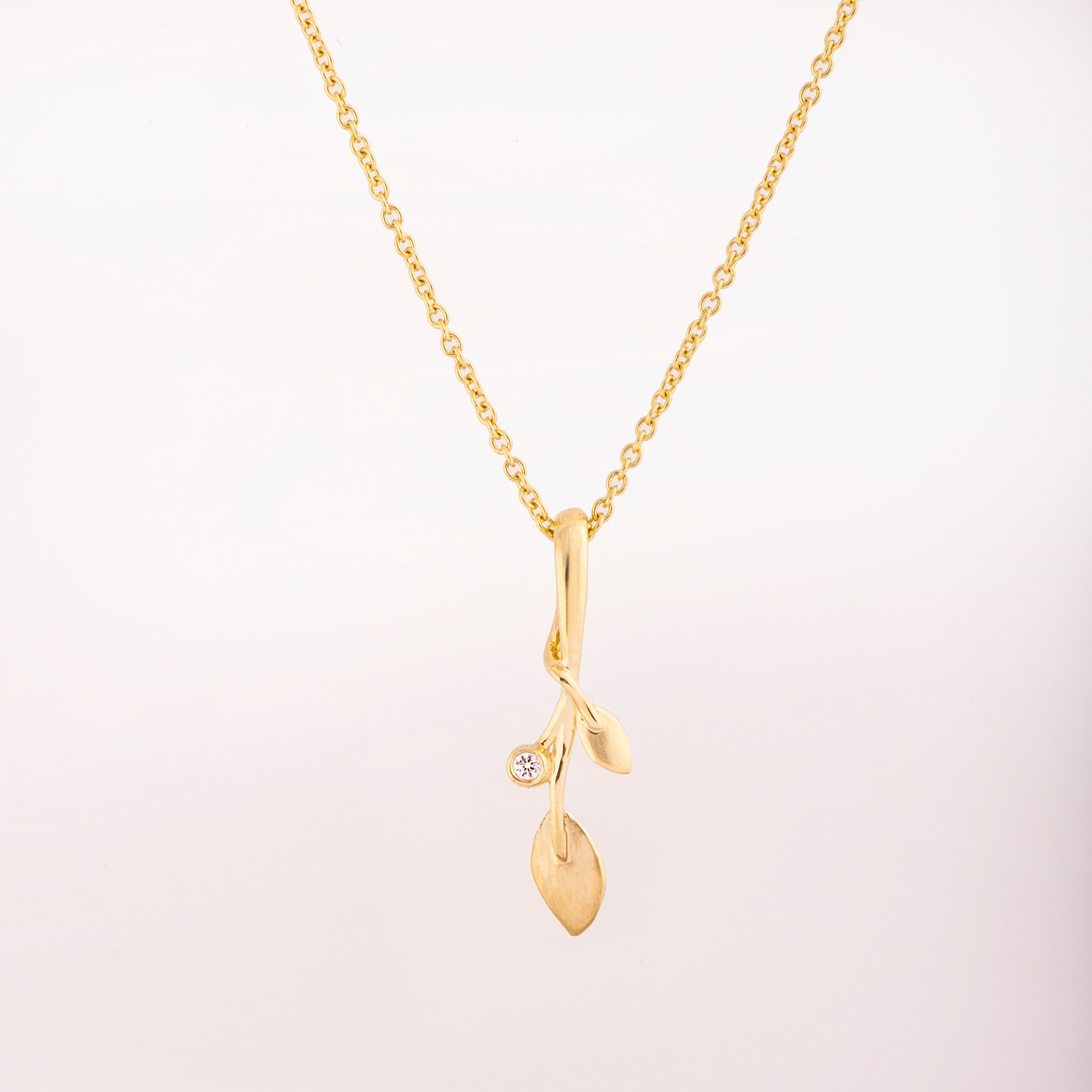 14K Gold Necklace, Leaf Pendant, Leaves Pendant, 14K Gold 14K Gold Necklace, Leaf Pendant, Leaves Pendant, 14K Gold