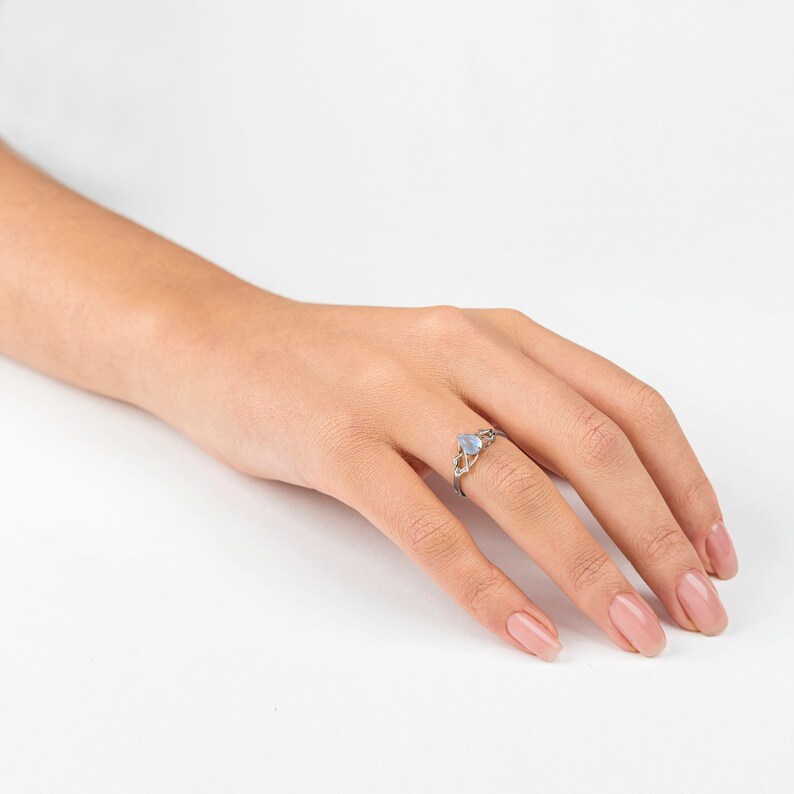 Moonstone Platinum-Plated Ring main image 1