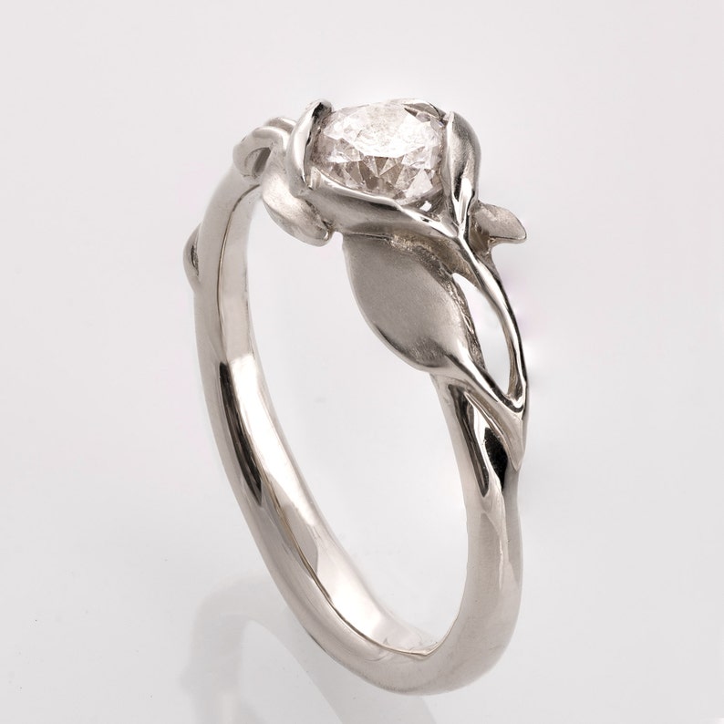 Leaves Engagement  Ring  No  6 Platinum and Diamond  