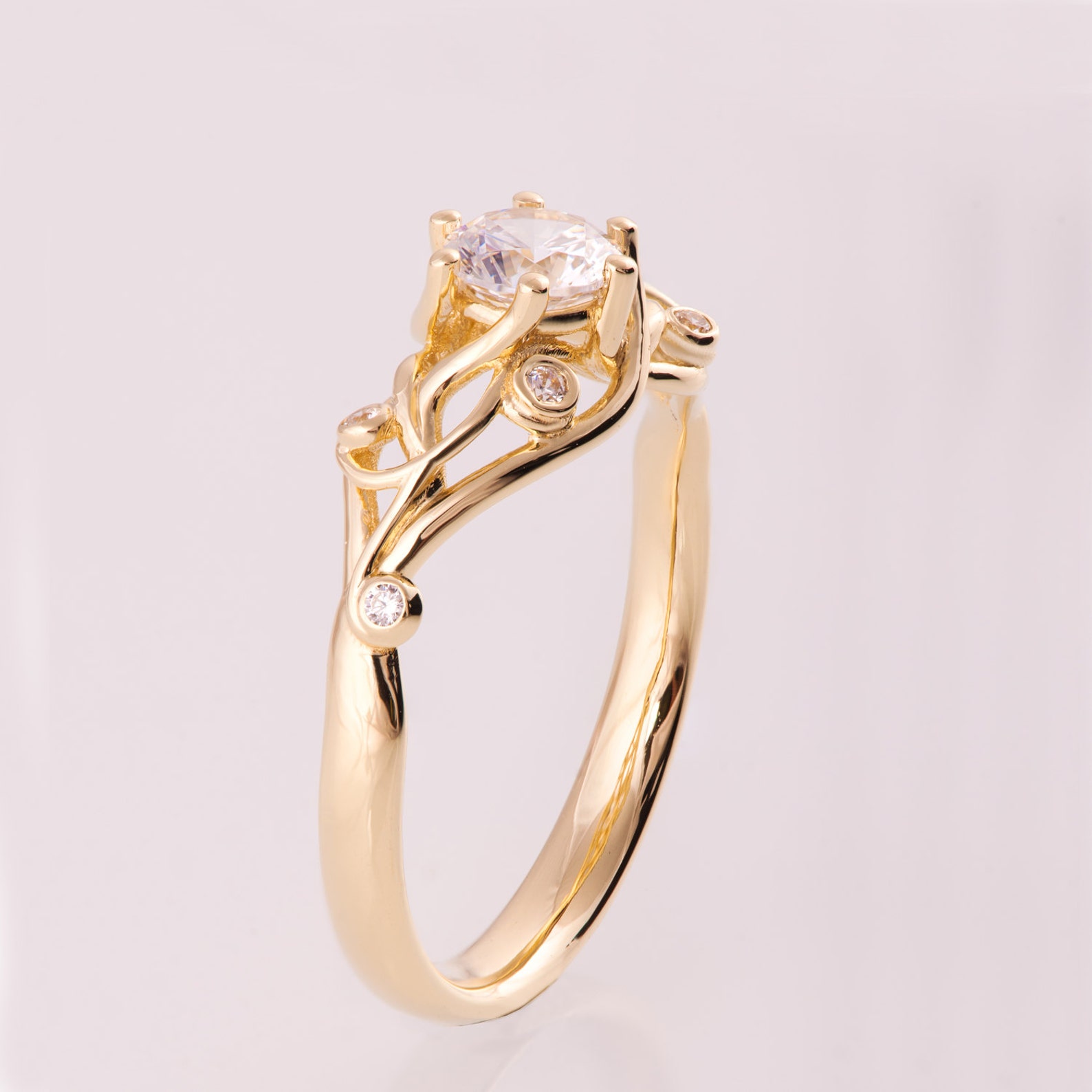 Knot Engagement Ring Diamond engagement ring Celtic ring | Etsy