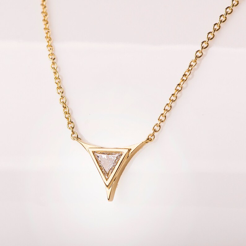 Triangle Pendant Diamond Pendant Art Deco Pendant Triangle - Etsy
