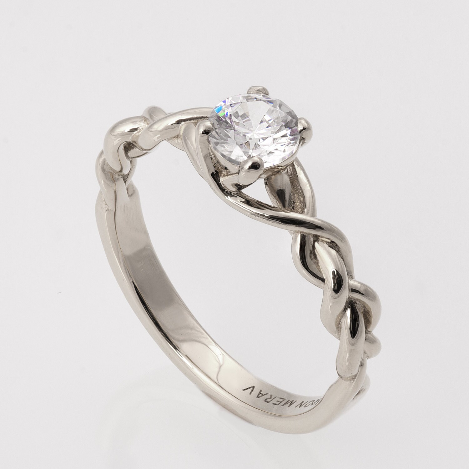 Braided Engagement Ring Platinum Engagement Ring Unique Etsy