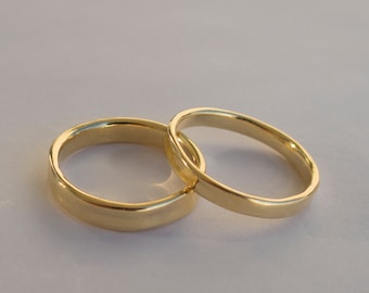 His and Hers Wedding Rings, 14k Gold Rings, Simple gold rings,  Wedding Rings , Wedding Bands, wedding set, groom ring