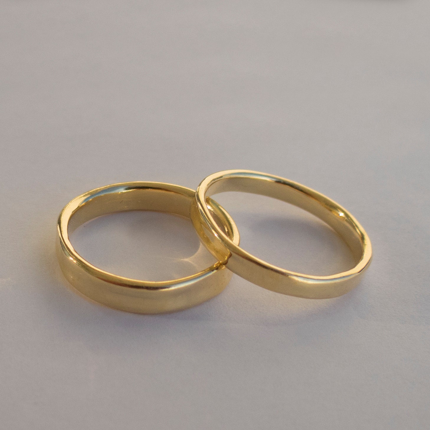 His and Hers Wedding Rings 14k Gold Rings Simple gold