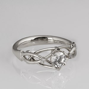 Celtic Engagement Ring, Platinum engagement ring, Unique diamond ring, unique engagement ring, Knot ring, solitaire ring image 5