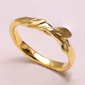 Leaves Ring, 14K Gold Ring, games of throne jewelry, wedding ring, wedding band, leaf ring, filigree, antique, art nouveau, vintage, 9