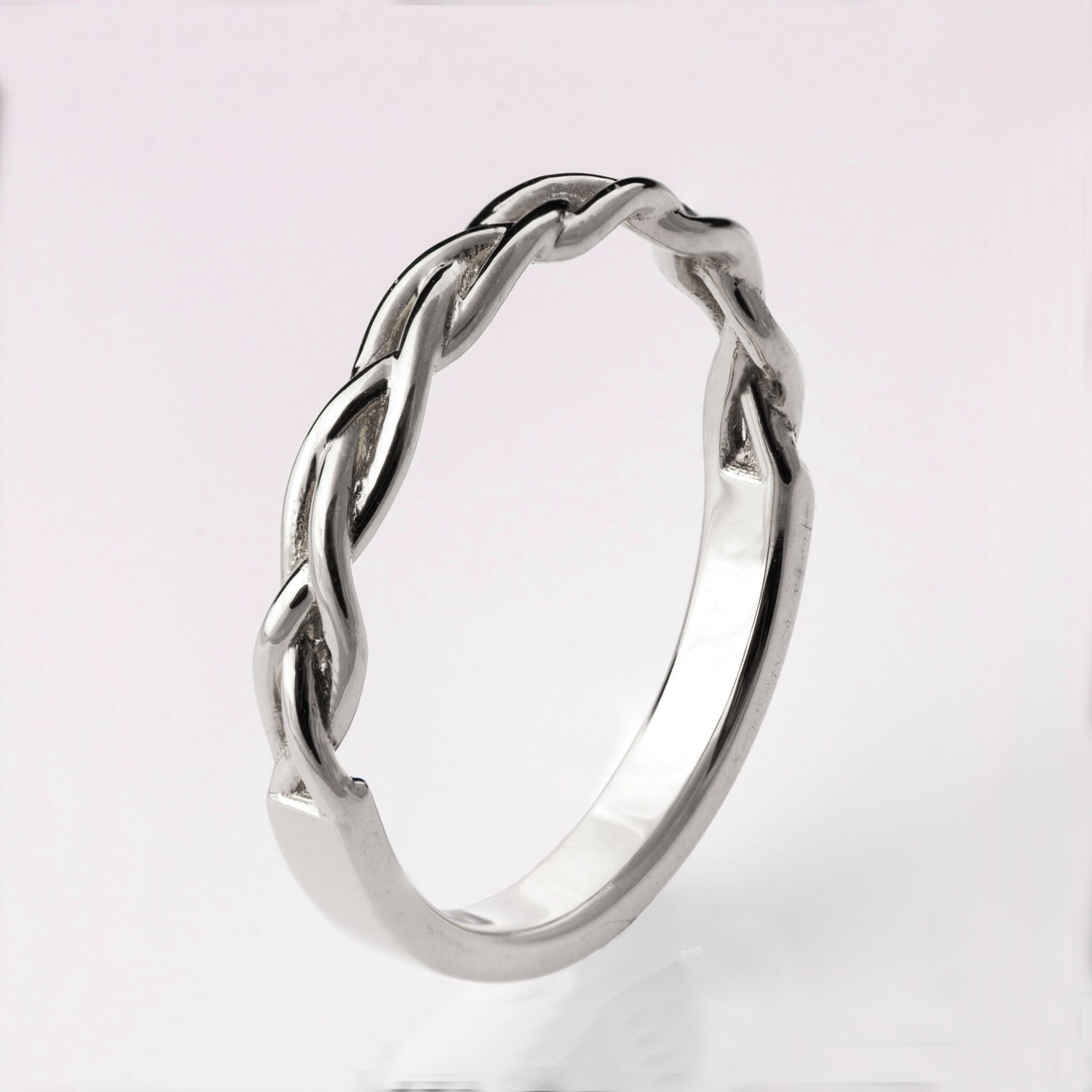 Braided white on sale gold ring
