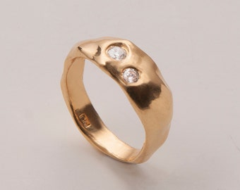 Primal - 14K Gold and Diamond engagement ring, engagement ring