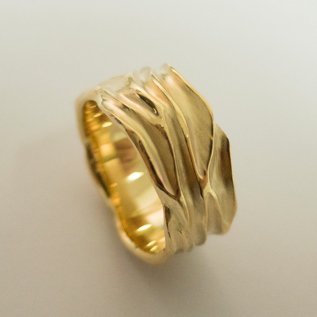 Dune 14k Gold Ring Wedding Ring gold Band wedding Ring - Etsy