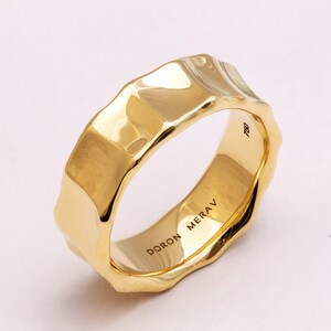 Massiv Gold Ehering, Gelbgold Ring, unisex Ring, Ehering, Ehering, Herrenring, Herren Ehering, Butter Bild 2