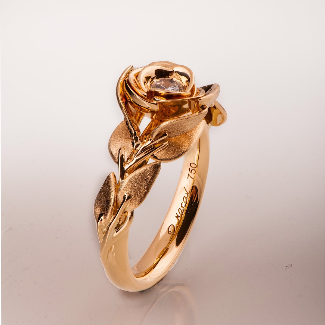 Leaves Engagement Ring - Moissanite Rings and Diamond Rings | Roelavi