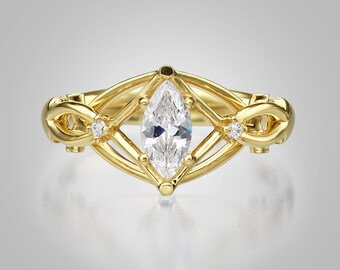 Marquise Diamond Celtic Knot Engagement Ring
