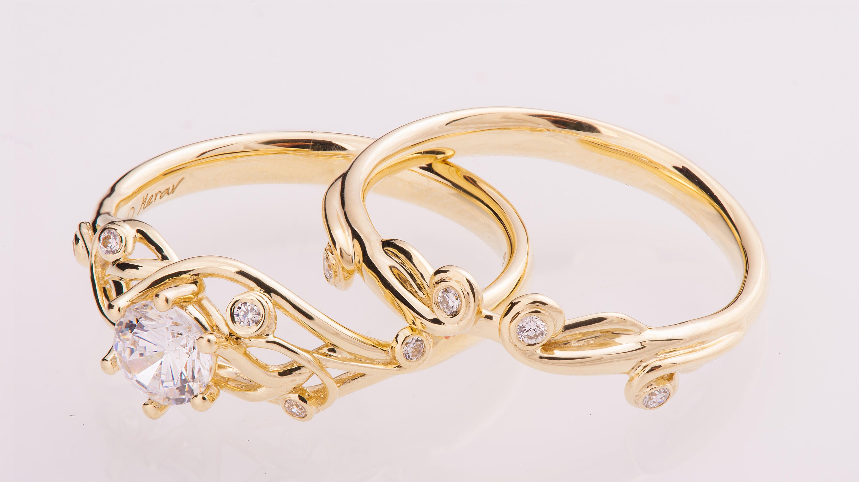 Celtic Bridal Set Knot Engagement Ring Diamond engagement | Etsy