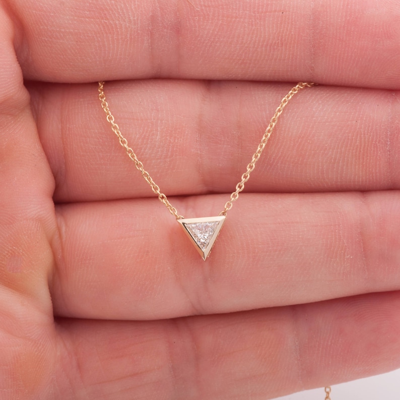 Triangle Pendant Art Deco Pendant Triangle Diamond Pendant Etsy