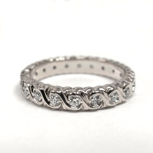 Eternity Ring, Platinum diamond Ring, Diamond Band, Eternity Ring, Platinum Eternity Band, Platinum Eternity Ring, Delicate Band image 3