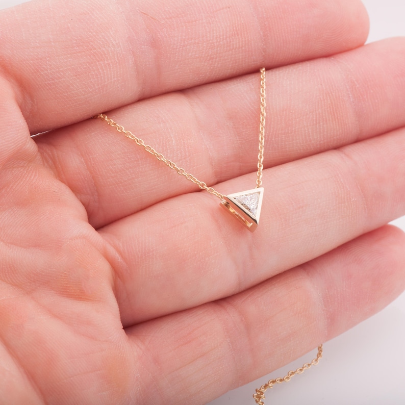 Triangle Pendant Art Deco Pendant Triangle Diamond Pendant Etsy