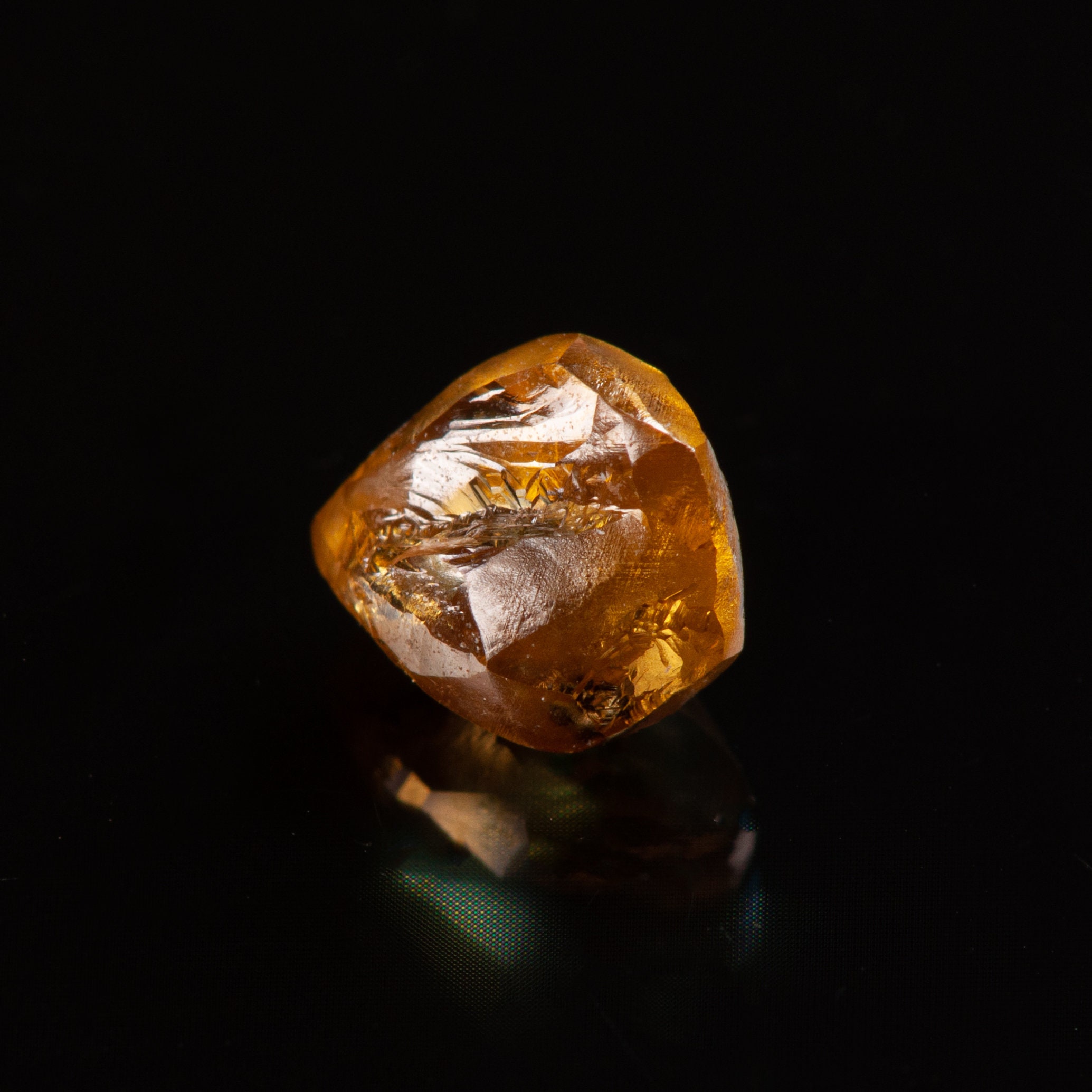 1.53 carat beautiful faint yellow octahedral raw diamond