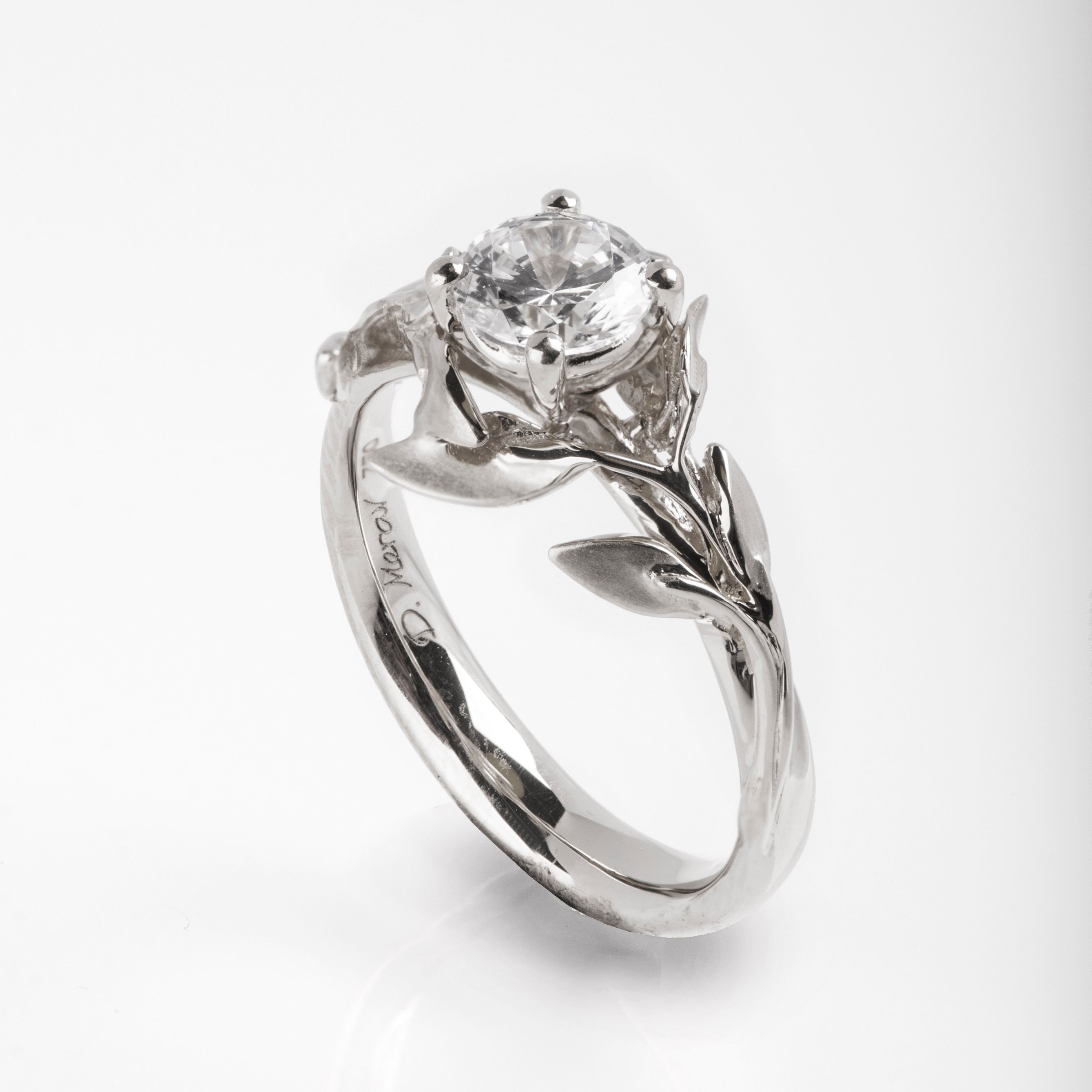 Buy Leaves Engagement Ring Platinum Engagement Ring Unique Engagement Ring Leaf Ring Filigree Antique Vintage Diamond Ring Online in India Etsy
