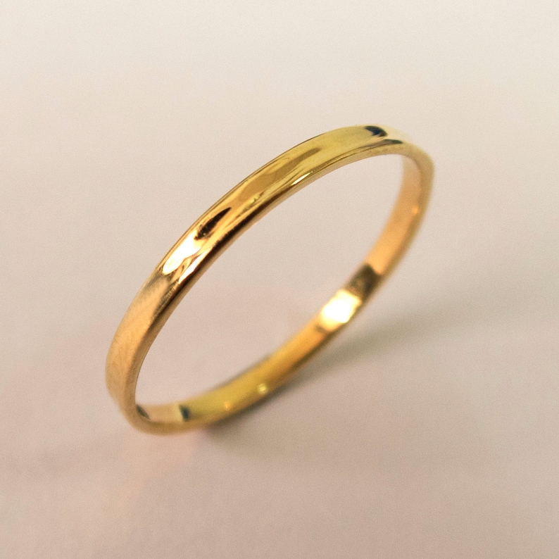  Simple  Gold  Wedding  Band  14k Yellow Gold  Ring  Yellow Gold  