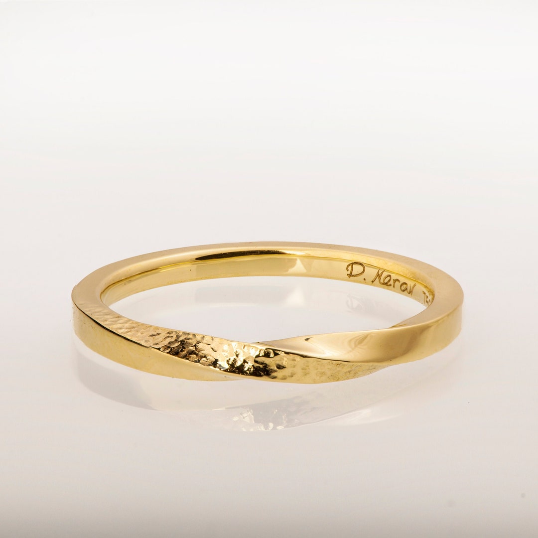 Mobius Ring 14k Gold Ring Wedding Ring Hammered Mobius - Etsy