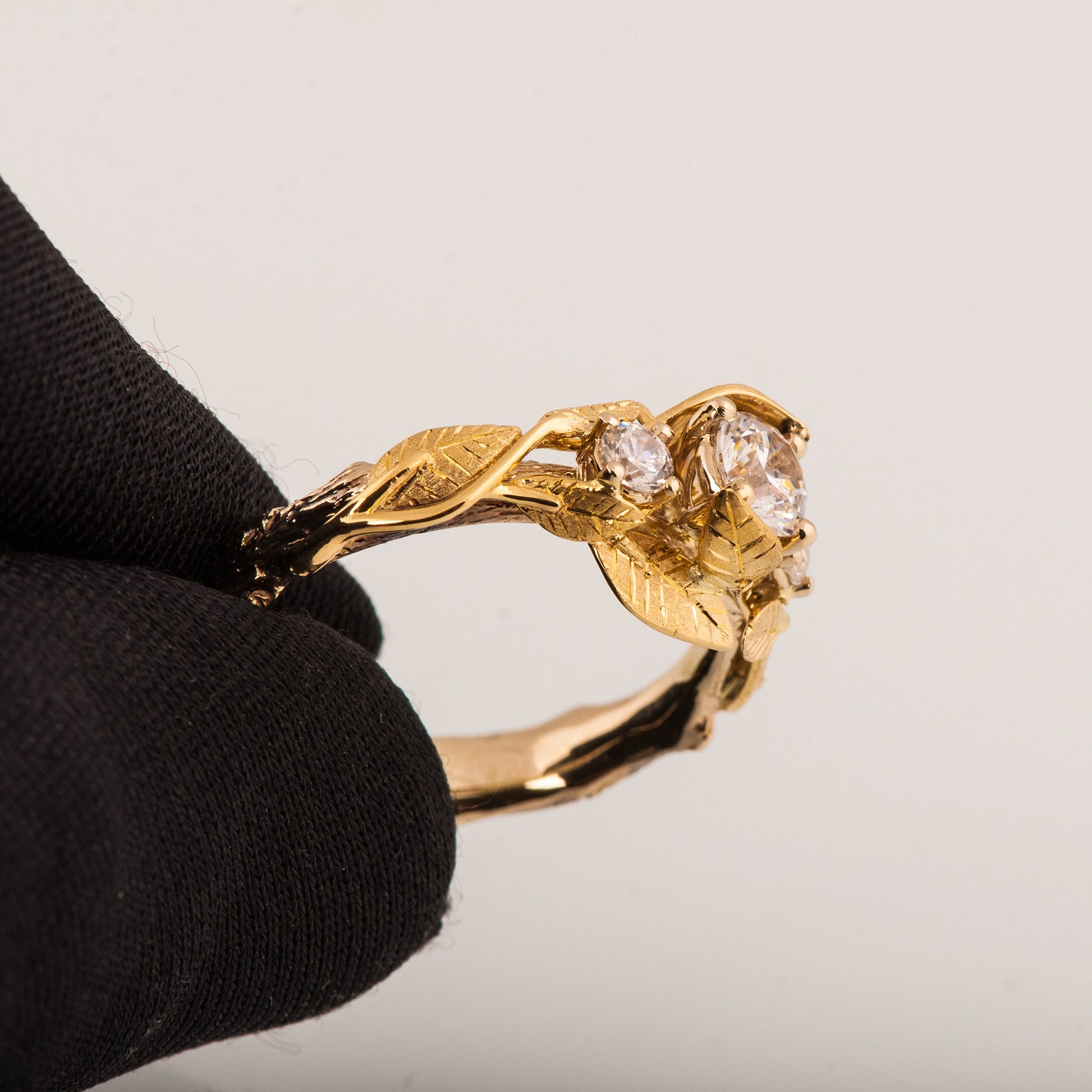 Twig and Leaf Engagement Ring Twig Engagement Ring Two Tone - Etsy