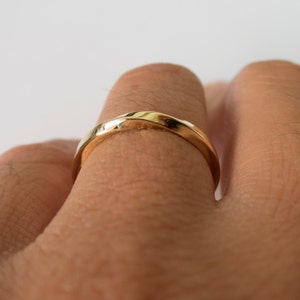 Mobius Ring 14k Gold Ring , Wedding Ring , Gold Wedding Ring , Wedding Band, Twisted wedding band, mobius band, thin band image 3