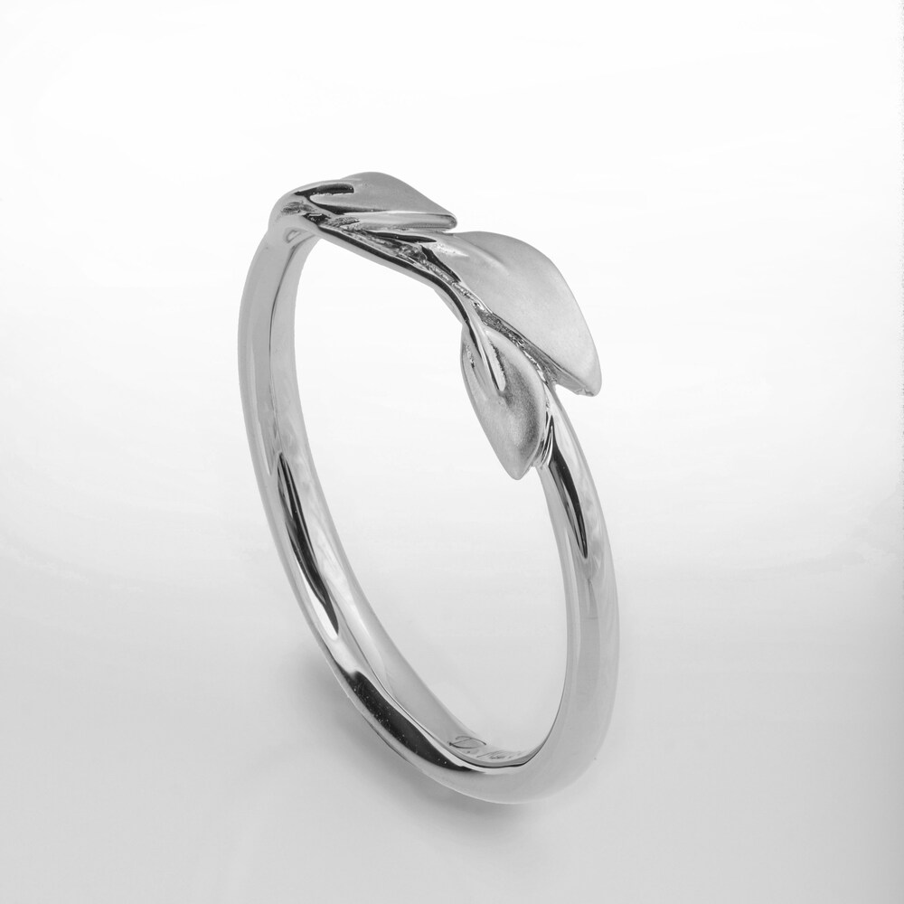 Platinum Leaves Ring Platinum Ring dainty leaf ring image 0
