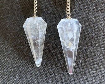CLEAR QUARTZ CRYSTAL Pendulum 2 Sizes to Choose from