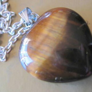 TIGER EYE HEART Ground your Power with a Pendant on a Silver chain