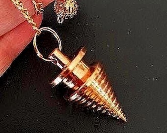 COPPER RIBBED PENDULUM Solid Core Good Swing