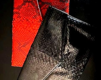 SNAKE SKIN and LEATHER Clutch Bags  Choose either Black or Russet