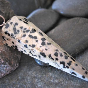 DALMATION JASPER PENDULUM on Sterling SilverChain