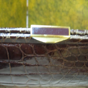 BROWN ALLIGATOR SKIN Vintage Handbag in Excellent Condition image 4