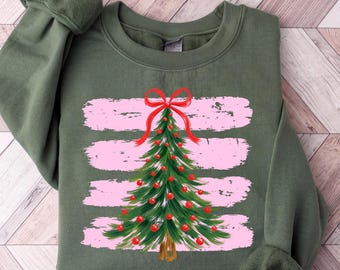 Christmas Tree Sweatshirt, Christmas Gift For Her, Holiday Sweatshirt, Christmas Shirt For Women, Gift For Mom, Christmas Gift For Women