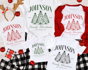 Personalized Family Christmas Shirts, Custom Last Name Christmas Shirt 2026, Matching Family Christmas Tee, Christmas Group Shirt