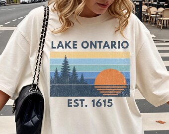 Comfort Colors® Lake Ontario Tee, Anti Trump Shirt, Lake Ontario Great Lake Tee, Great Lakes Sunset Shirt,  Lake of America, Political Shirt