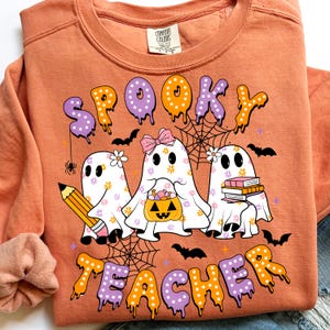 Teacher Halloween Png, Preppy Halloween Teacher Pencil Png, Trick or Teach Png, Halloween Png, Teacher Ghost Shirt Png, Halloween Shirt Png