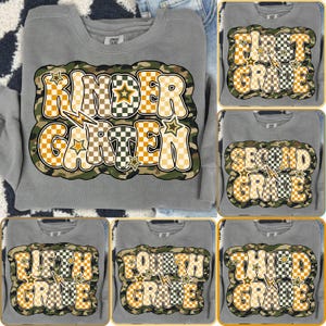 Retro Back to School Boys Old Camo PNG Bundle, Kindergarten Design, First Day PNG, Pre-K to Third Grade Png, School Boy Sublimation