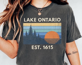 Comfort Colors® Lake Ontario Tee, Anti Trump Shirt, Lake Ontario Great Lake Tee, Great Lakes Sunset Graphic T-Shirt, Lake Ontario Forever