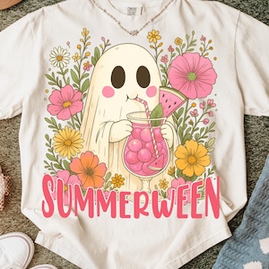 Ghost Summer Halloween png, Retro Summer Halloween Png, Summerween png, Halloween cocktail summer png, Ghost Summer Shirt png