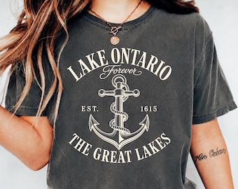 Comfort Colors® Lake Ontario Tee, Anti Trump Shirt, Lake Ontario Great Lake Tee, Great Lakes Sunset Graphic T-Shirt, Lake Ontario Forever
