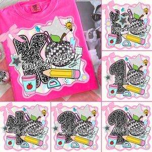 Preppy Back to School Bundle PNG, Coquette Teacher First Day of School Shirt Design, Girly Checkered Sublimation, Pre-k 1st/2nd/3rd Grade