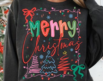 Christmas Coquette Sublimation Png, Preppy Merry Christmas Png, Merry and bright png, Christmas Shirt Png, Xmas png, Bow Christmas Tree Png