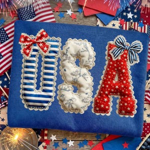 Faux Quilted USA Png, American Flag PNG, Vintage Patchwork Patriotic Design, 4th of July Sublimation Graphic, Cottagecore USA Flag Png