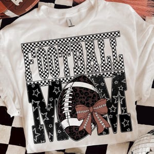 Game Day Sublimation Design, Football Mom PNG, Retro Checkerboard Leopard Star Print PNG, Sport Mama Football Shirt Png, Football Design png