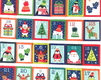 Advent Calendar Quilted Modern Festive Pictures Pockets