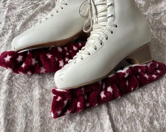 Fundas impermeables para patines de hielo hechas a mano - Fundas de cuchillas de alta gama para patinadores artísticos - Imprescindible para la bolsa de la pista - Regalo para patinadores - Estrella Roja