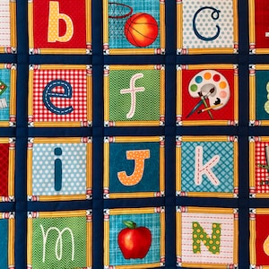 Alphabet Quilted Wall Hanging ABC Colourful Playmat Quilt