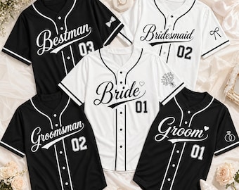 Custom Baseball Wedding Jersey Personalized name number Shirt  for Groom Groomsman Bestman